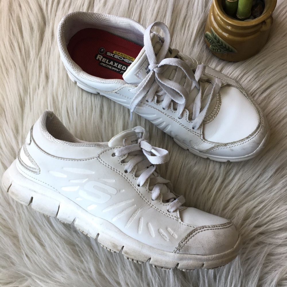 SKECHERS Work Slip Resistant White Shoes 5